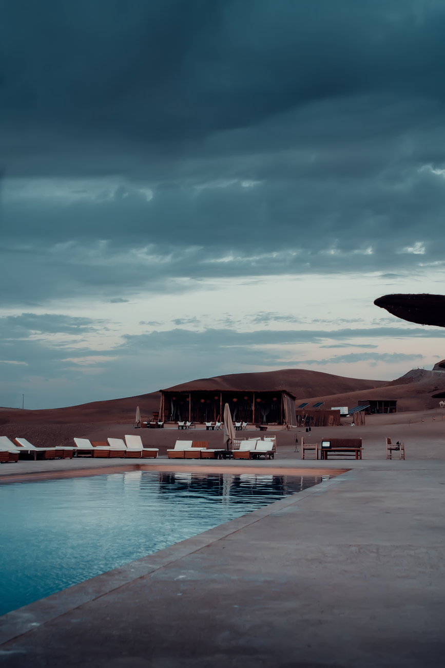 Moroccan desert architectural lodge